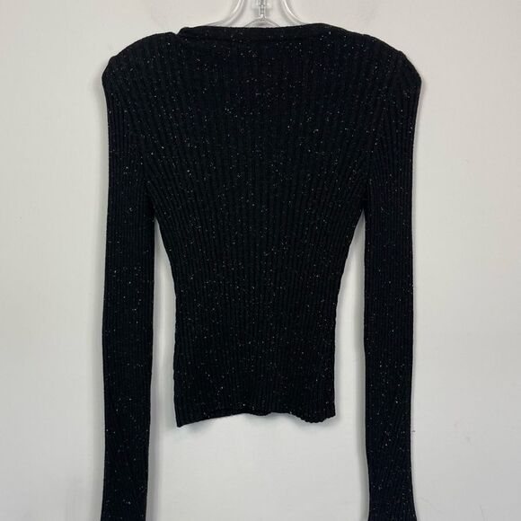 Urban Outfitters Silence + Noise Speckle Patterned Rib Pullover Sweater Black S - Picture 8 of 16